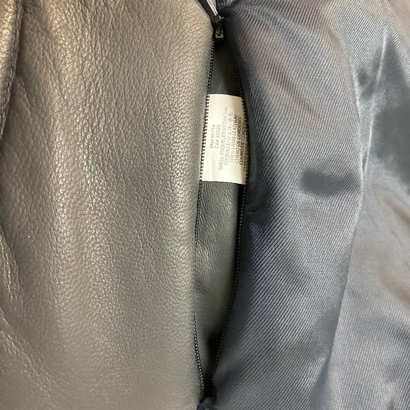 Mens Armani Exchange Leather Coat Grey Size Large - Picture 4 of 7